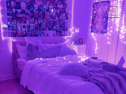 Purple Neon Anime Room Idea